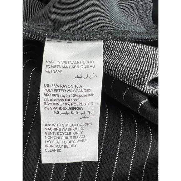 Chicos So Slimming Juliet Pinstripe Straight Pants Black & Ecru 3P - Picture 9 of 12